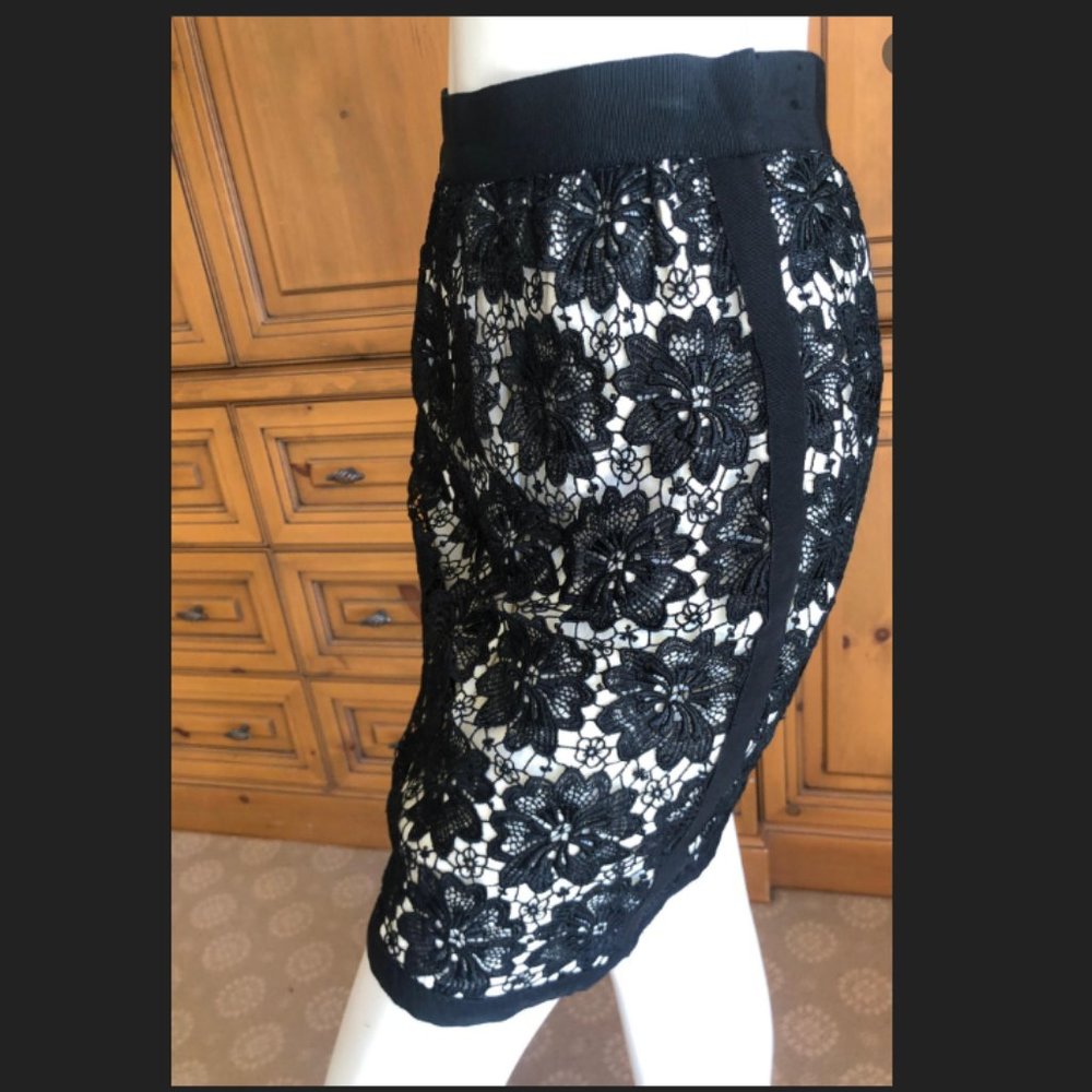 YVES SAINT LAURENT Rive Gauche Vintage Lace Overlay Skirt and Jacket - Picture 5 of 17